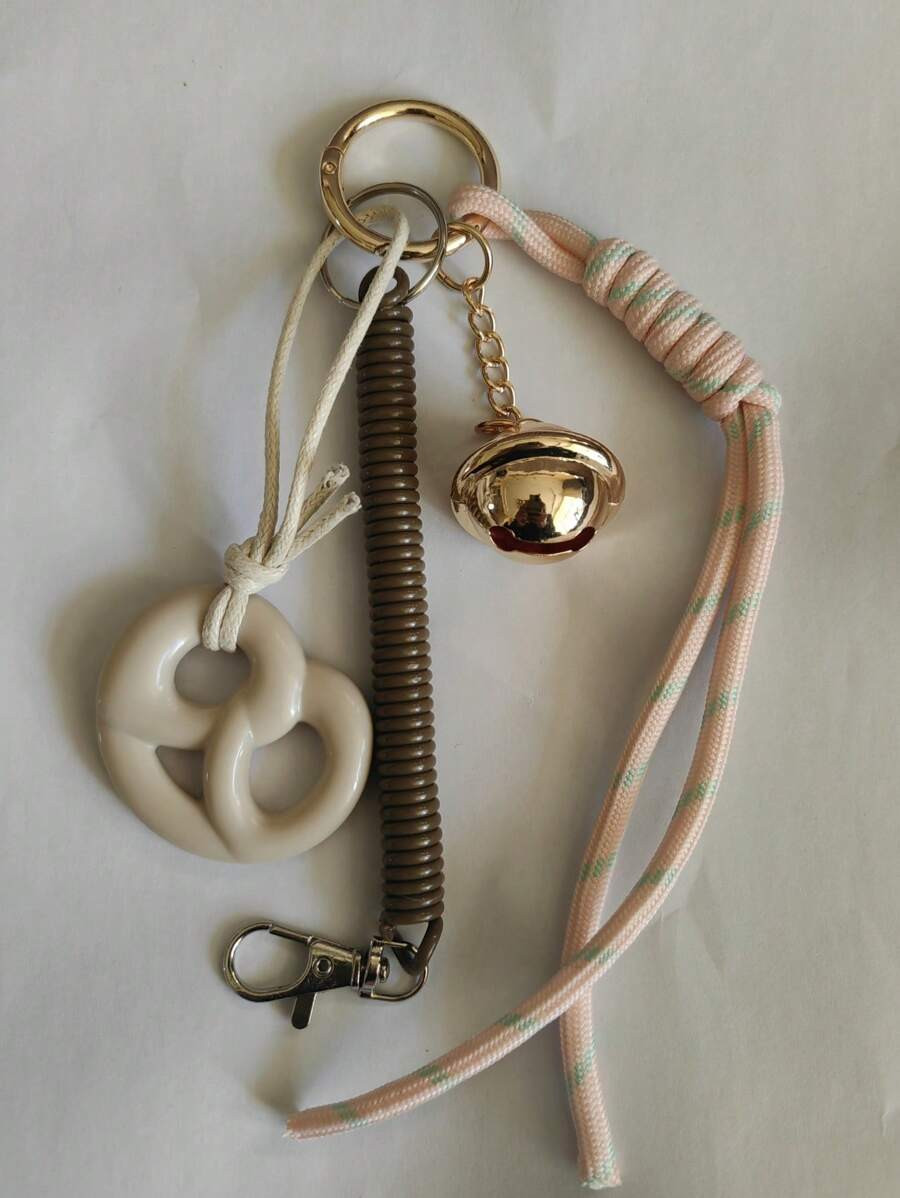INS Style Cool Girl Vibe, Keychain, Car Key Chain, Miu-Style Pretzel Charm, Abacus Charm, Keyring... | SHEIN