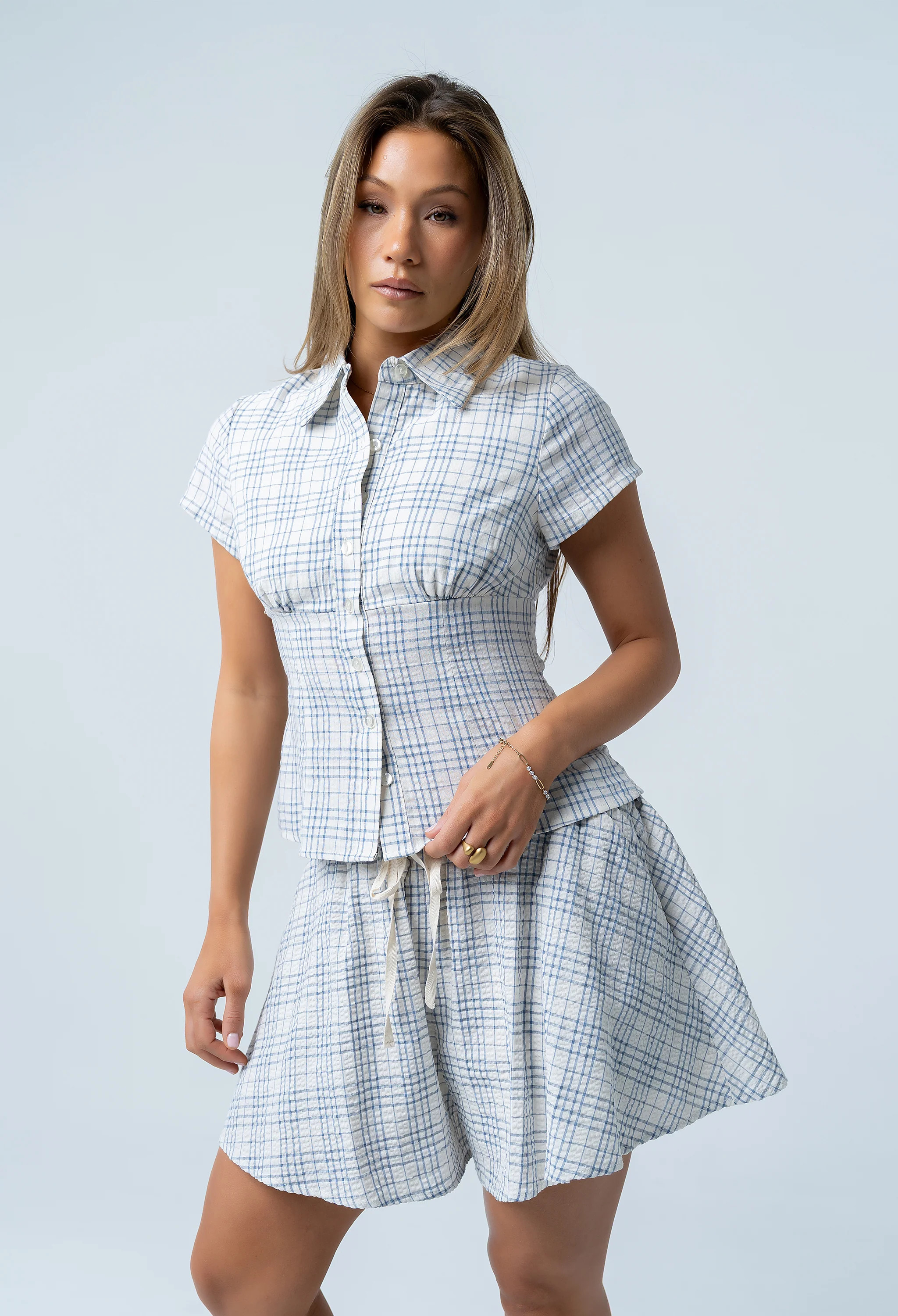 Tristan Plaid Button Up in Blue | Böhme US