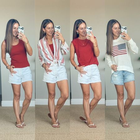 4th of July Outfit Inspo

I am wearing size XS in all tops, white denim shorts tts, 0, denim shorts 0 size down

4th of july outfit  4th of july outfit idea  4th of july bbq  denim shorts  americana outfit  red white and blue  summer outfit  summer fashion  sandals  EverydayHolly

#LTKSeasonal #LTKstyletip #LTKover40
