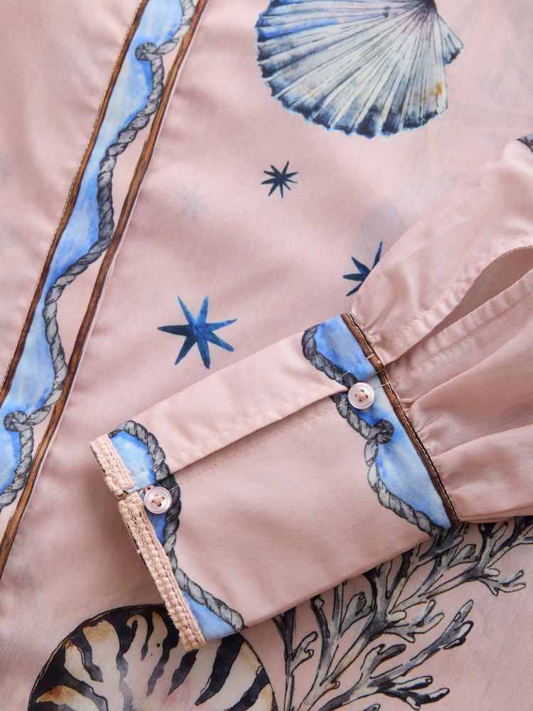 Buy Pink Shell Print Long Sleeve Lightweight Shirt from Next Ireland | Next EU