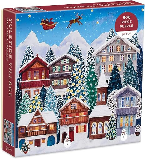 Galison Yuletide Village 500 Piece Puzzle from Galison - Featuring Colorful and Charming Illustra... | Amazon (US)