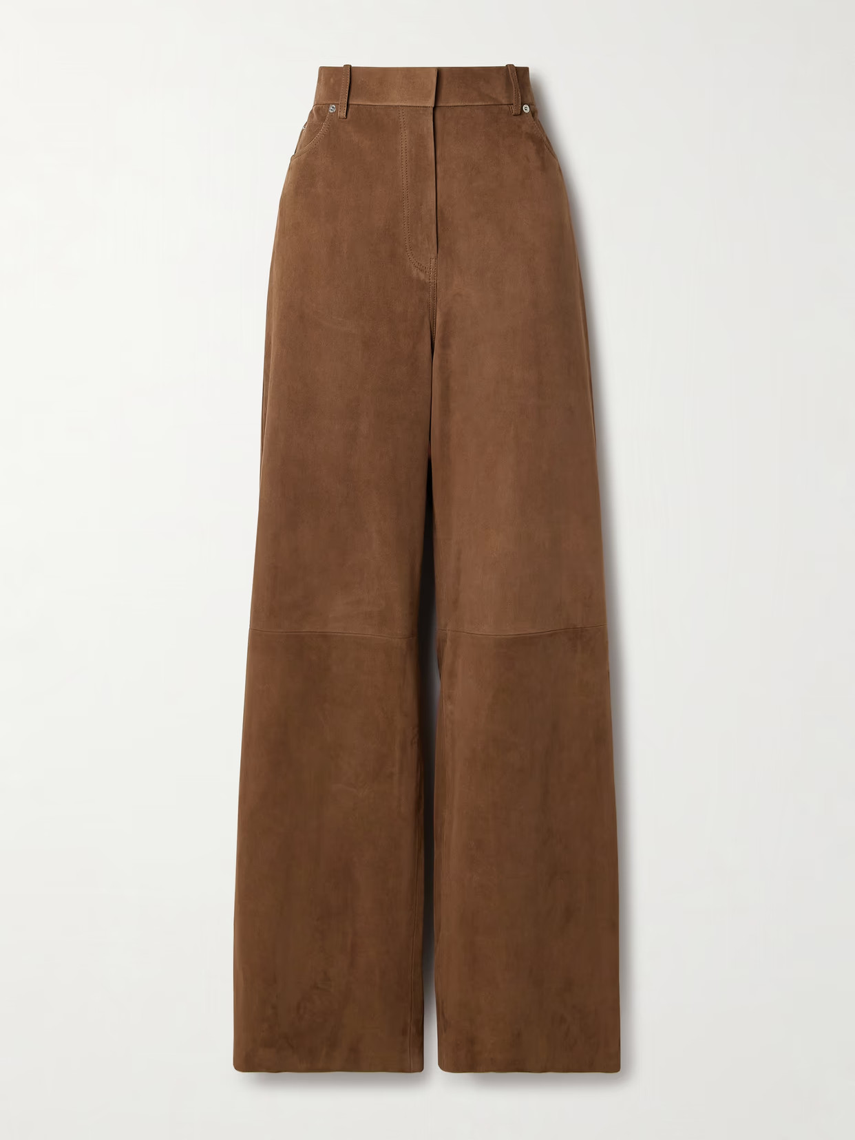 LOEWE - Paneled Suede High-rise Wide-leg Pants - Brown | NET-A-PORTER (US)