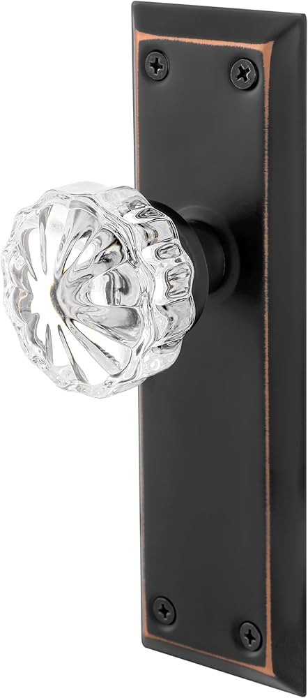 2 Pack Vintage Single Sided Crystal Dummy Door Knobs Interior, Long Plate Antique Glass Dummy Doo... | Amazon (US)