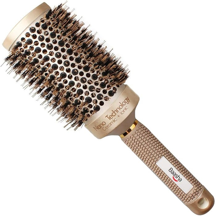 Baasha Hair Brush, Large 3 Inch Round Brush with Boar Bristle, Vented Ceramic Barrel, for Long Ha... | Amazon (US)