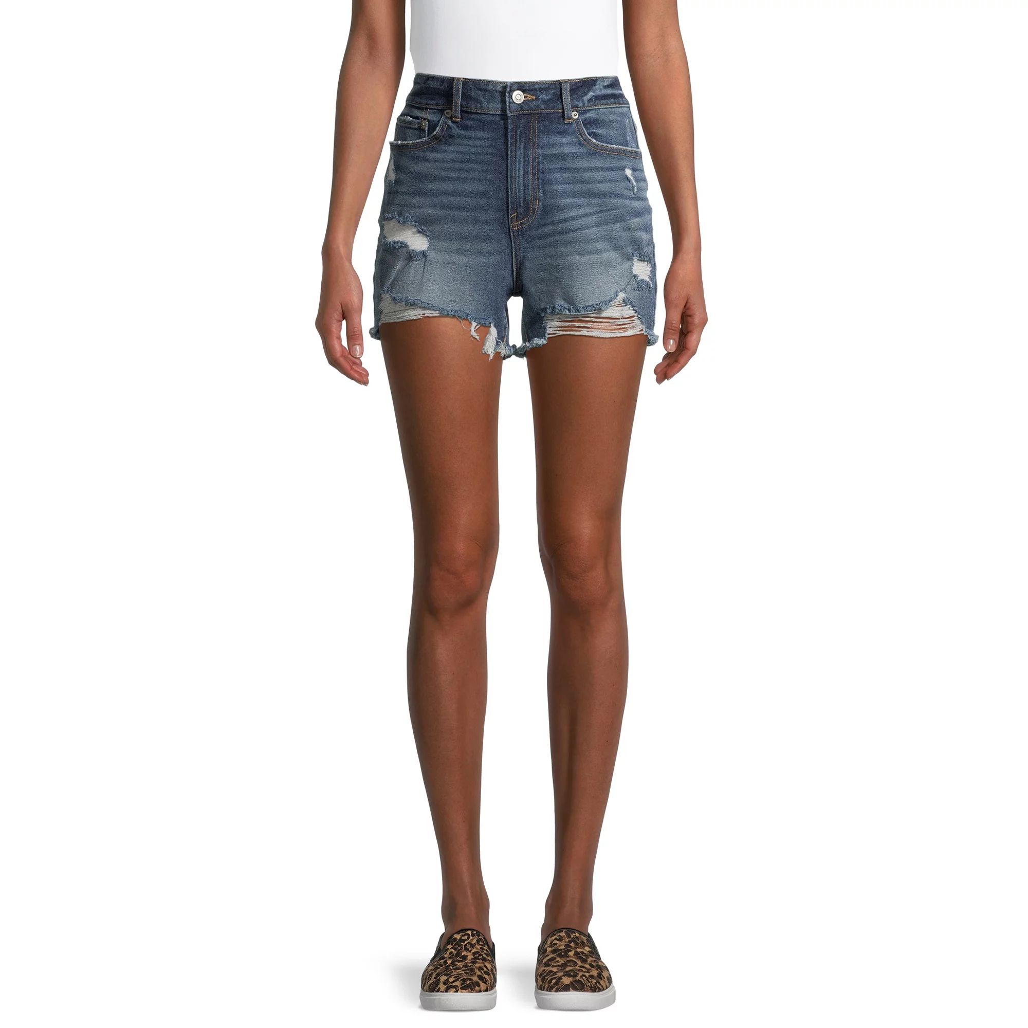 No Boundaries Juniors' High-Rise Midi Shorts | Walmart (US)