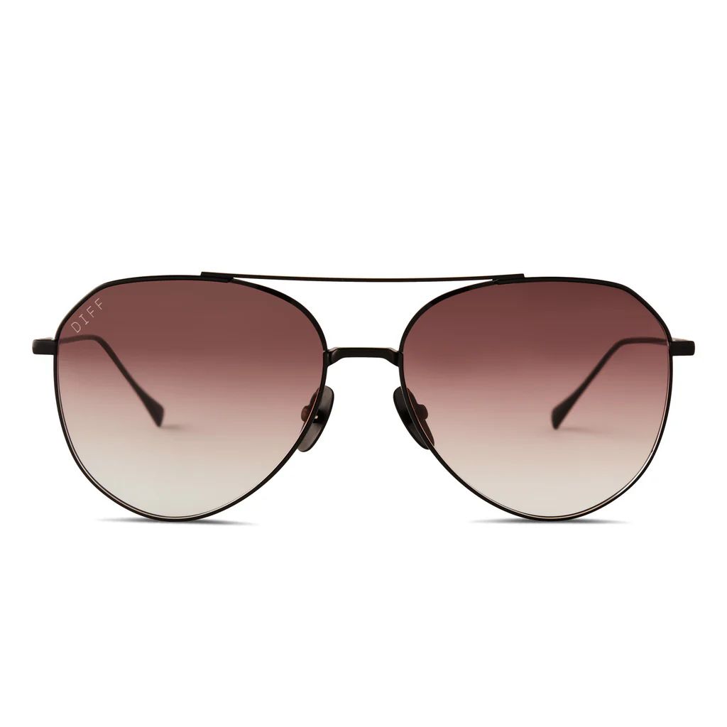COLOR: matte black   terracotta gradient sunglasses | DIFF Eyewear