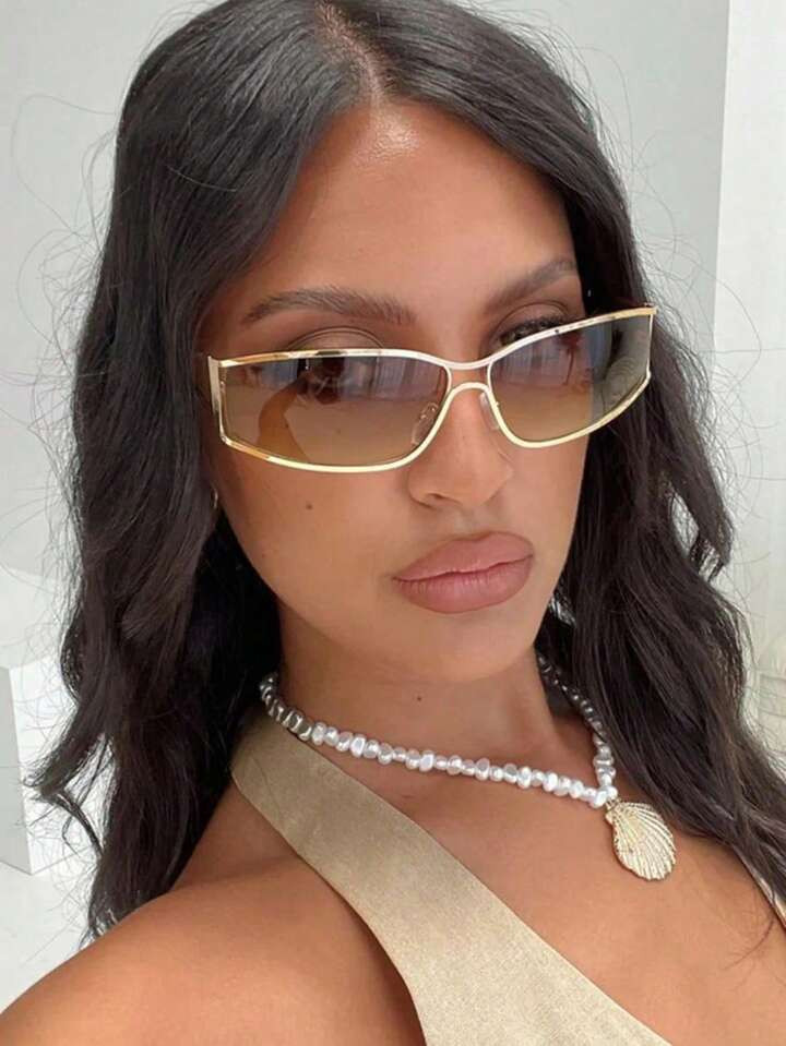 1 PC Women's Y2K Street Metal Frame Fashion Eyewear For Music Festivals, Vacations, Parties And H... | SHEIN