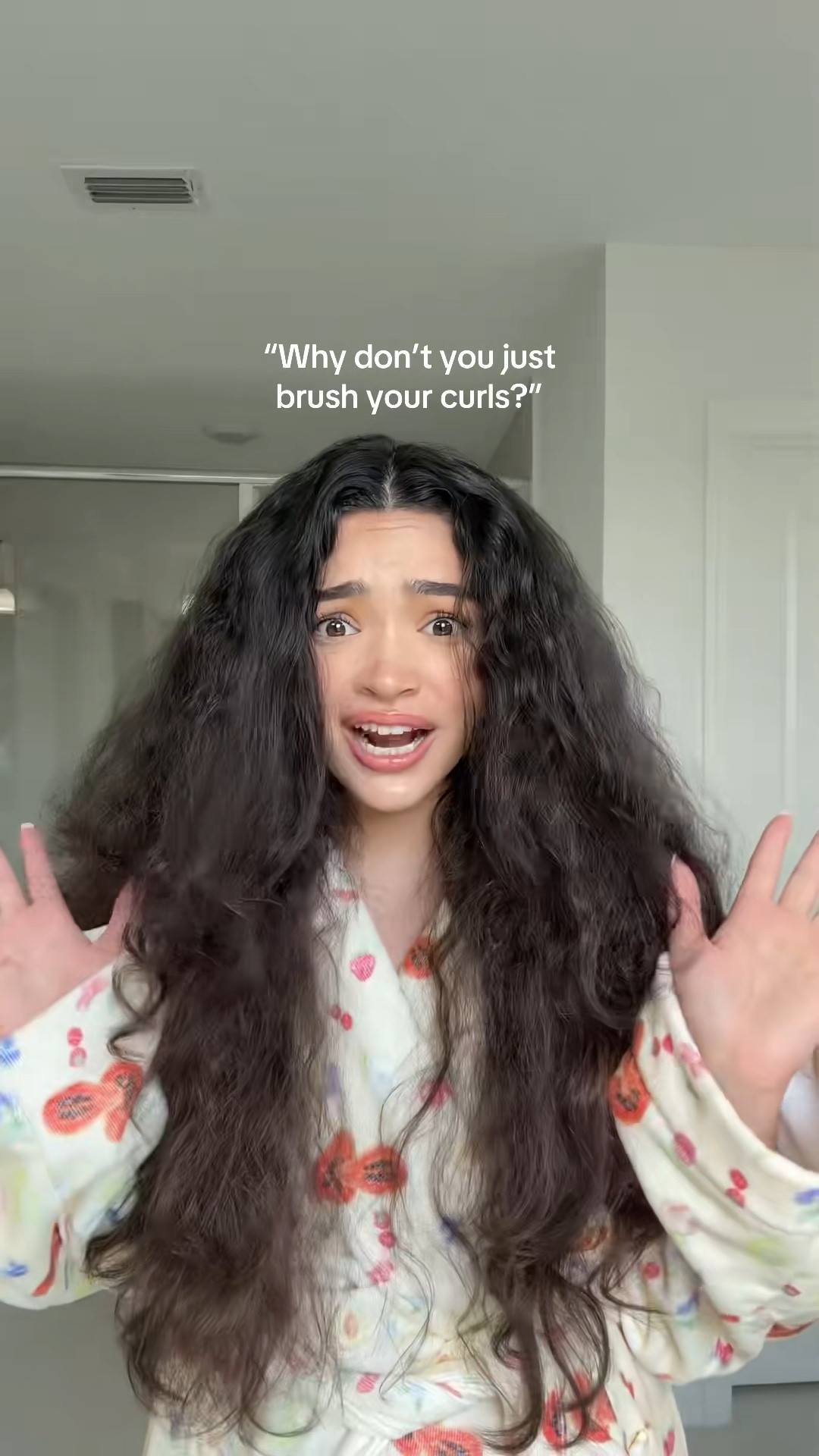 Never brushing my curls again😭 #curlyhair #curlyhairproblems #curls #curlygirl #brushingcurlyhair #naturalhair 