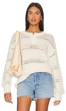 Lovers and Friends Mara Henley Open Stitch Sweater in Ivory from Revolve.com | Revolve Clothing (Global)