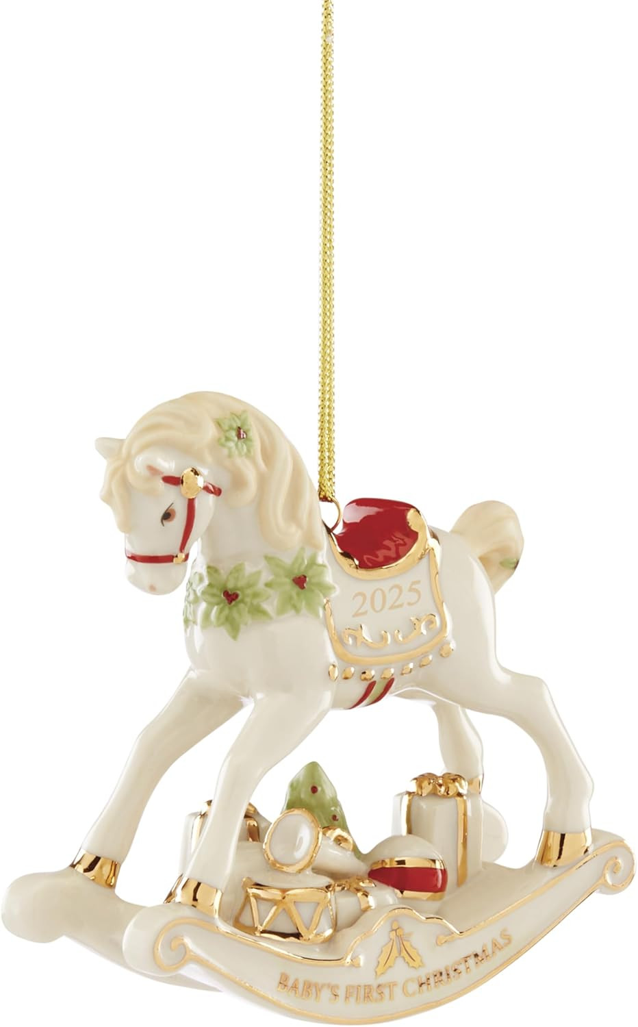 Lenox Ornament, 2025 Vintage Rocking Horse Christmas Tree Ornament, Porcelain with Gold Accents a... | Amazon (US)
