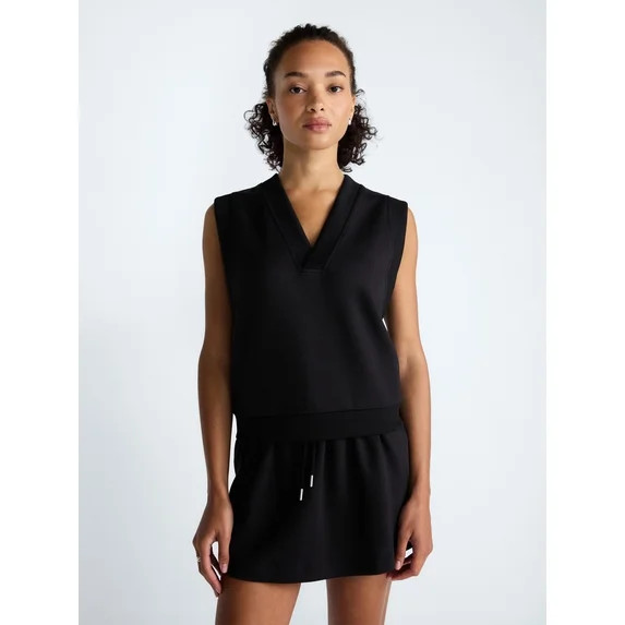 Scoop Women's Scubaknit Sleeveless Deep V-Neck Top, Sizes XS-XXL | Walmart (US)