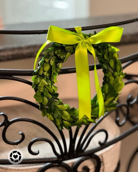 Wreath, preserved boxwood, decorative accents, simple decoration, wreath hanging on the back of a chair, Christmas, home for Christmas 
#LTKdecor

#LTKHoliday #LTKhome #LTKSeasonal