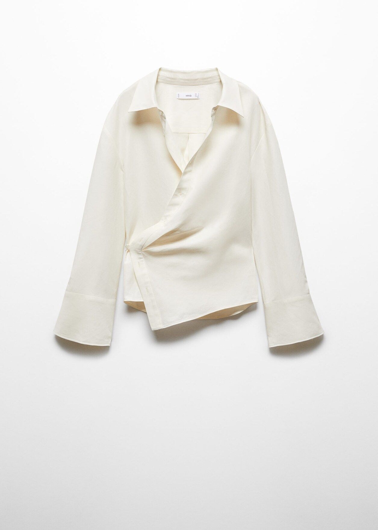 Wrap linen-blend shirt -  Woman | Mango Canada | Mango Canada