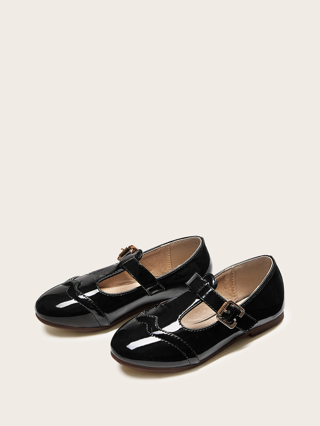 Toddler Girls Buckle Strap Patent Flats | SHEIN