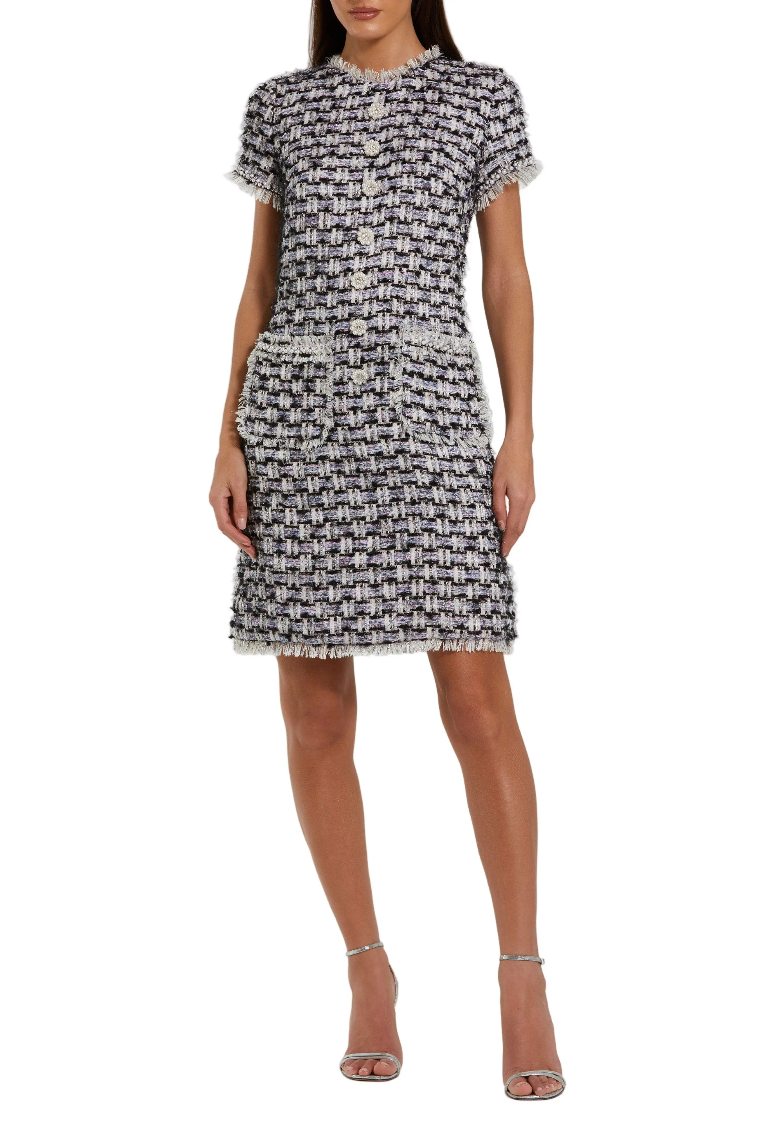 Mac Duggal Multicolor Cap Sleeve Floral Button Detail Shift Dress (Women) | Nordstrom | Nordstrom