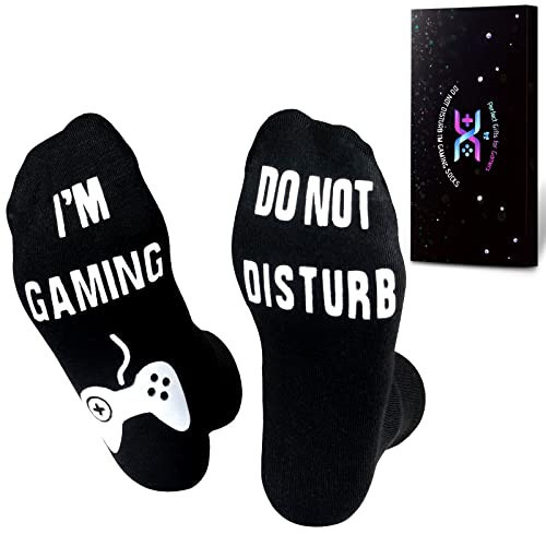 QAPIZM Do Not Disturb Gaming Socks, Gamer Socks Funny Gifts for Teenage Boys Mens Womens Father Dad Husband Sons Kids Game Lovers | Amazon (US)