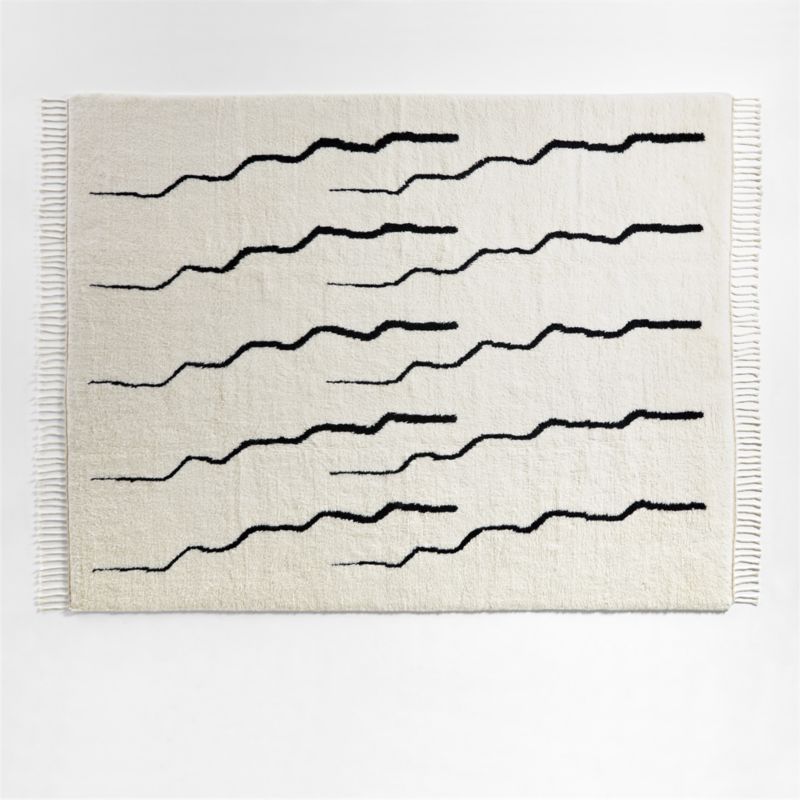 Coleto Black and White Abstract Rug 9'x12' + Reviews | Crate & Barrel | Crate & Barrel