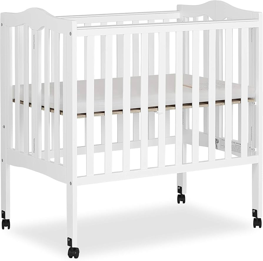 Dream On Me 2-In-1 Lightweight Folding Portable Stationary Side Crib In White, Greenguard Gold Ce... | Amazon (US)