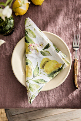 Lemons Linen Napkins, Set of 2 | Terrain