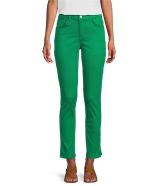 Perfect Fit Ankle Side Slit Skinny Twill Pants | Dillard's