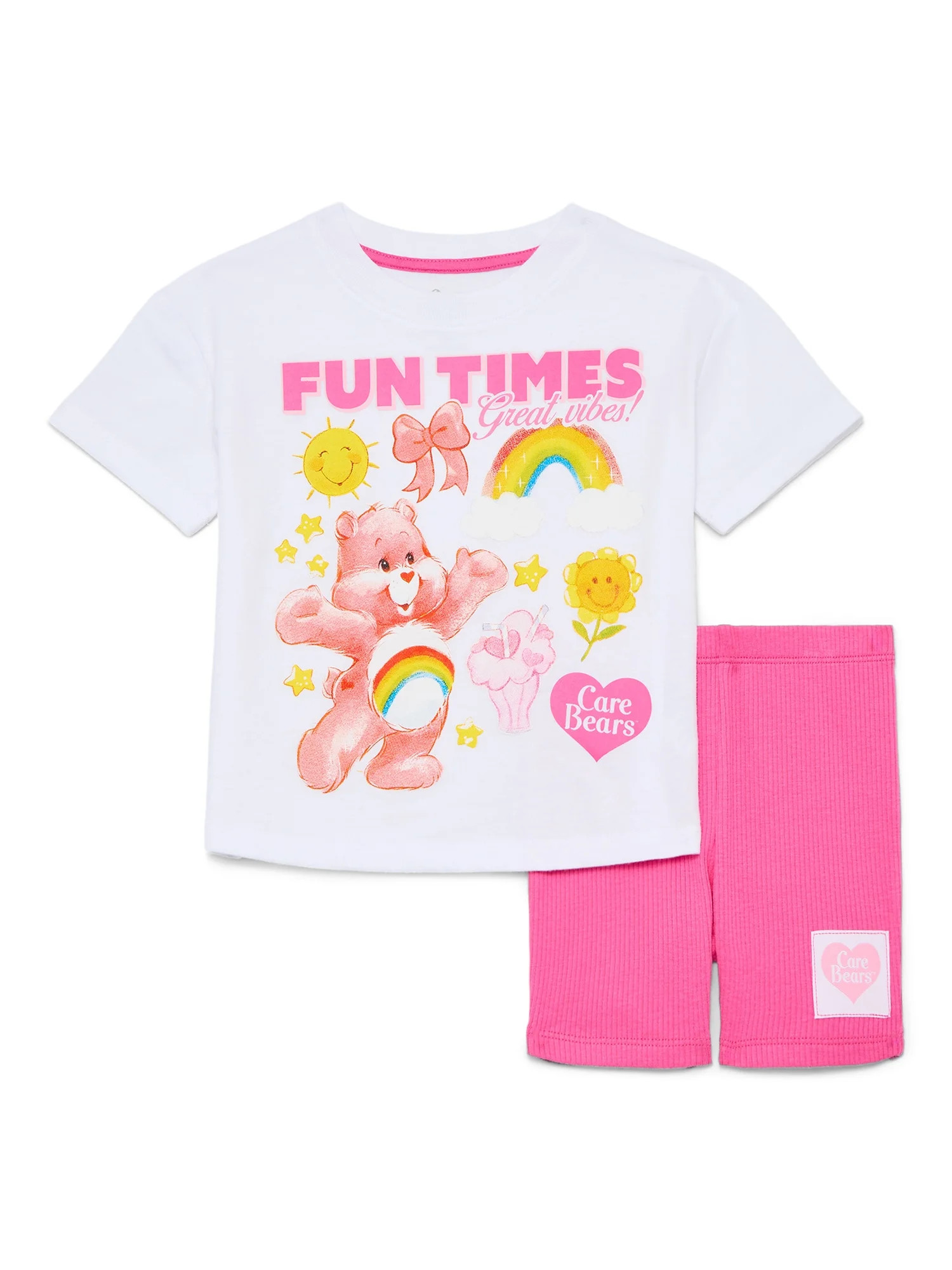 Care Bears Toddler Girls Graphic Tee and Biker Shorts Set, 2-Piece, Sizes 12M-5T | Walmart (US)