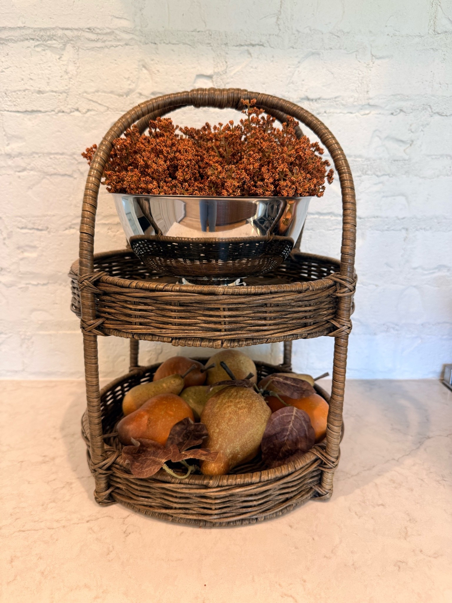 Tier tray basket for fall! 
Some items seen here are sold out but I linked alternatives. Basket is linked but I also linked other price point baskets as well.

#LTKSeasonal #LTKHome