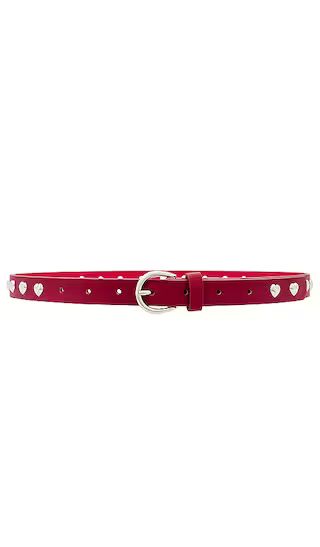 Studded Heart Belt in Red & Silver | Revolve Clothing (Global)