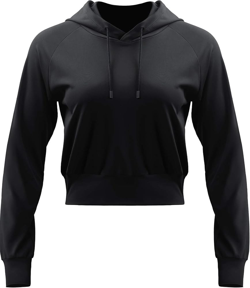 CADMUS Women's Workout Long Sleeve Shirts with Hoodie Sweatshirt Running Crop Top | Amazon (US)