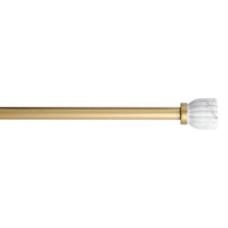 Marbled Flute 36 in. - 72 in. Matte Gold Single Curtain Rod | The Home Depot