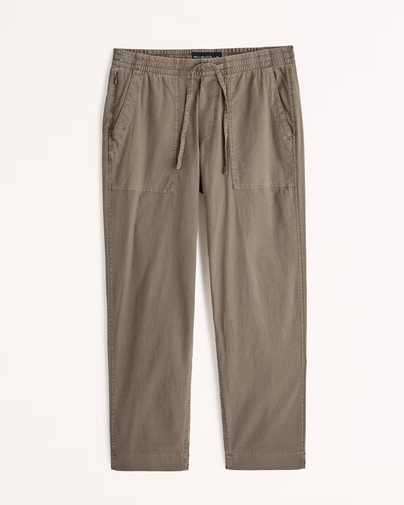 Linen-Blend Utility Pull-On Pant | Abercrombie & Fitch (US)