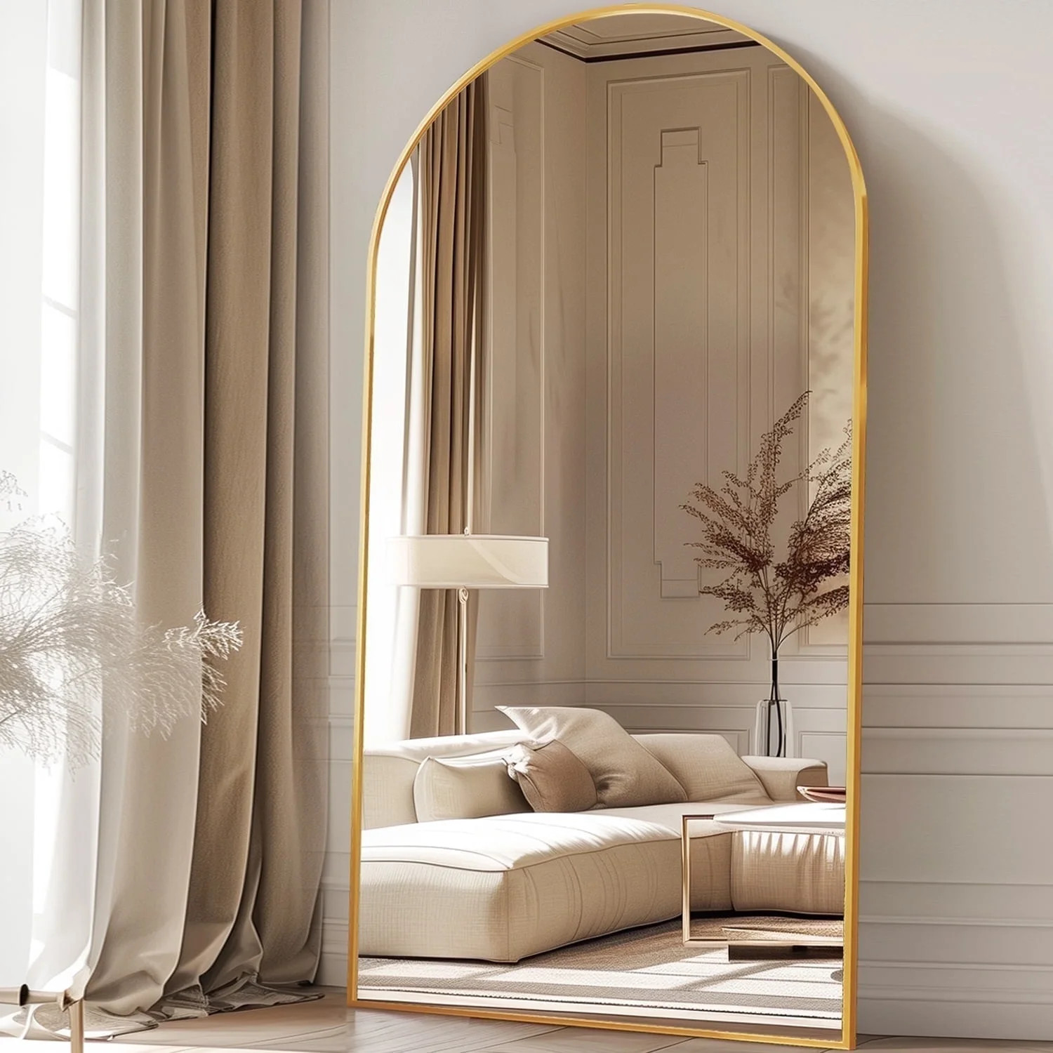 Antok Arched Full Length Floor Mirror 78"x38.1" Full Body Mirror with Stand, for Bedroom, Living ... | Walmart (US)