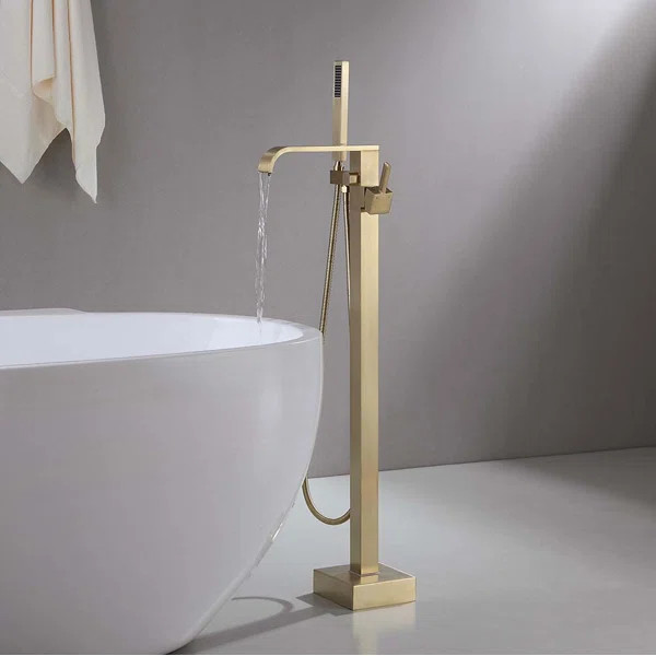 J020001-66-BG Dree Brass Single Handle Floor Mounted Freestanding Tub Filler | Wayfair North America