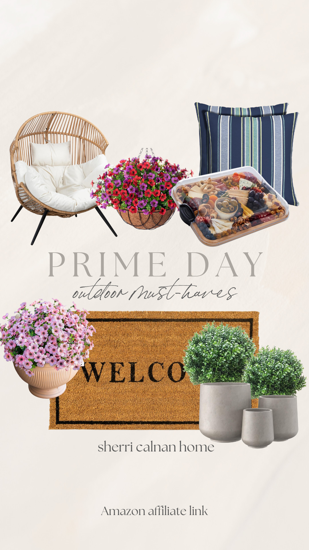Prime Day Outdoor Must-Haves

amazon faux floral, amazon faux plant, amazon egg chair, welcome mat, cutting board with lid, amazon planter, sherri calnan home 

 #LTKSeasonal #LTKHome #LTKSaleAlert