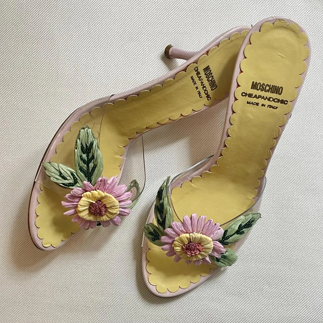 Extremely Rare Collectors Vintage Moschino Cheap & Chic Flower Mule Heels | Etsy (US)