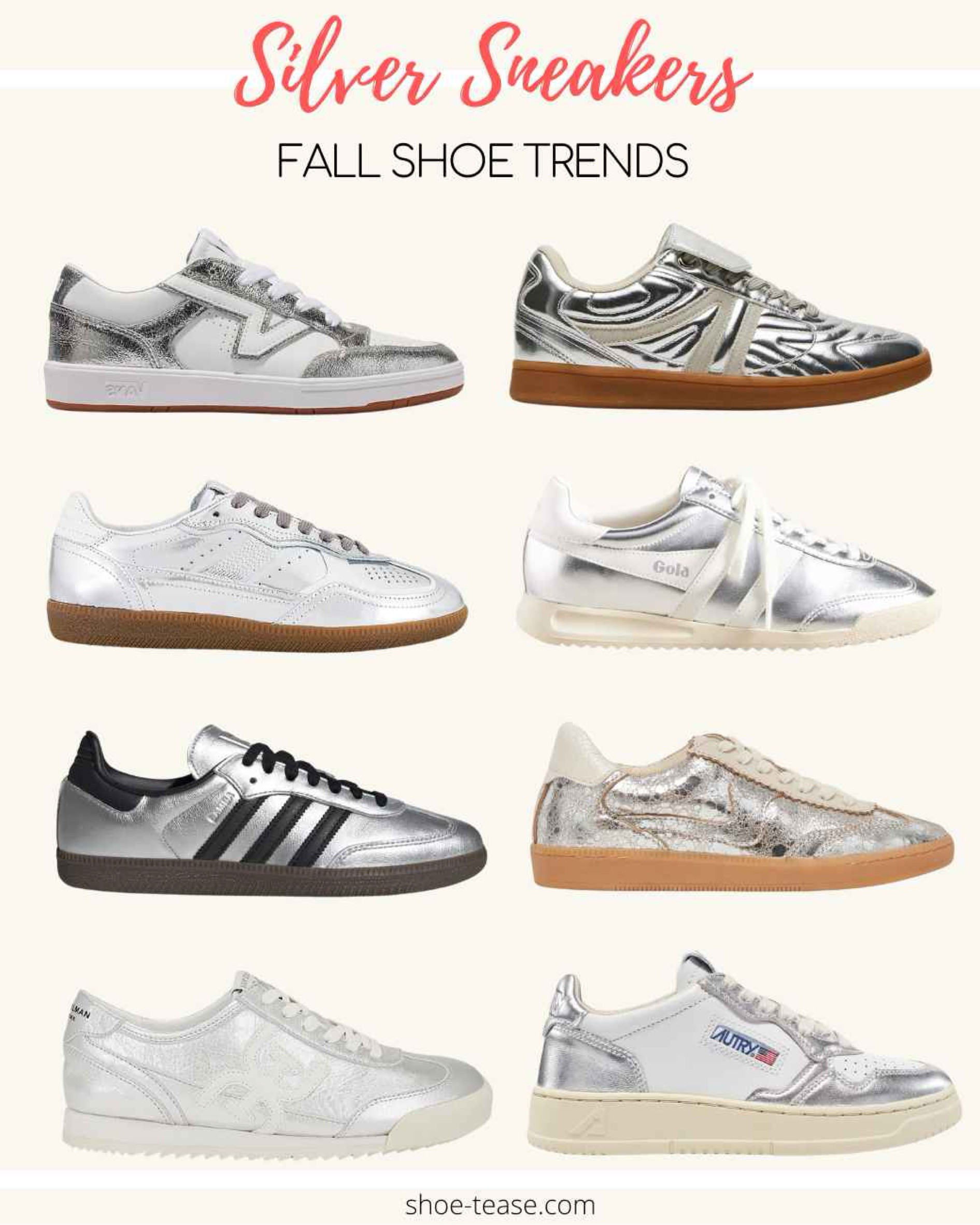 Fall 2024 Sneaker trends  - silver sneakers, metallic sneakers 

#LTKShoeCrush