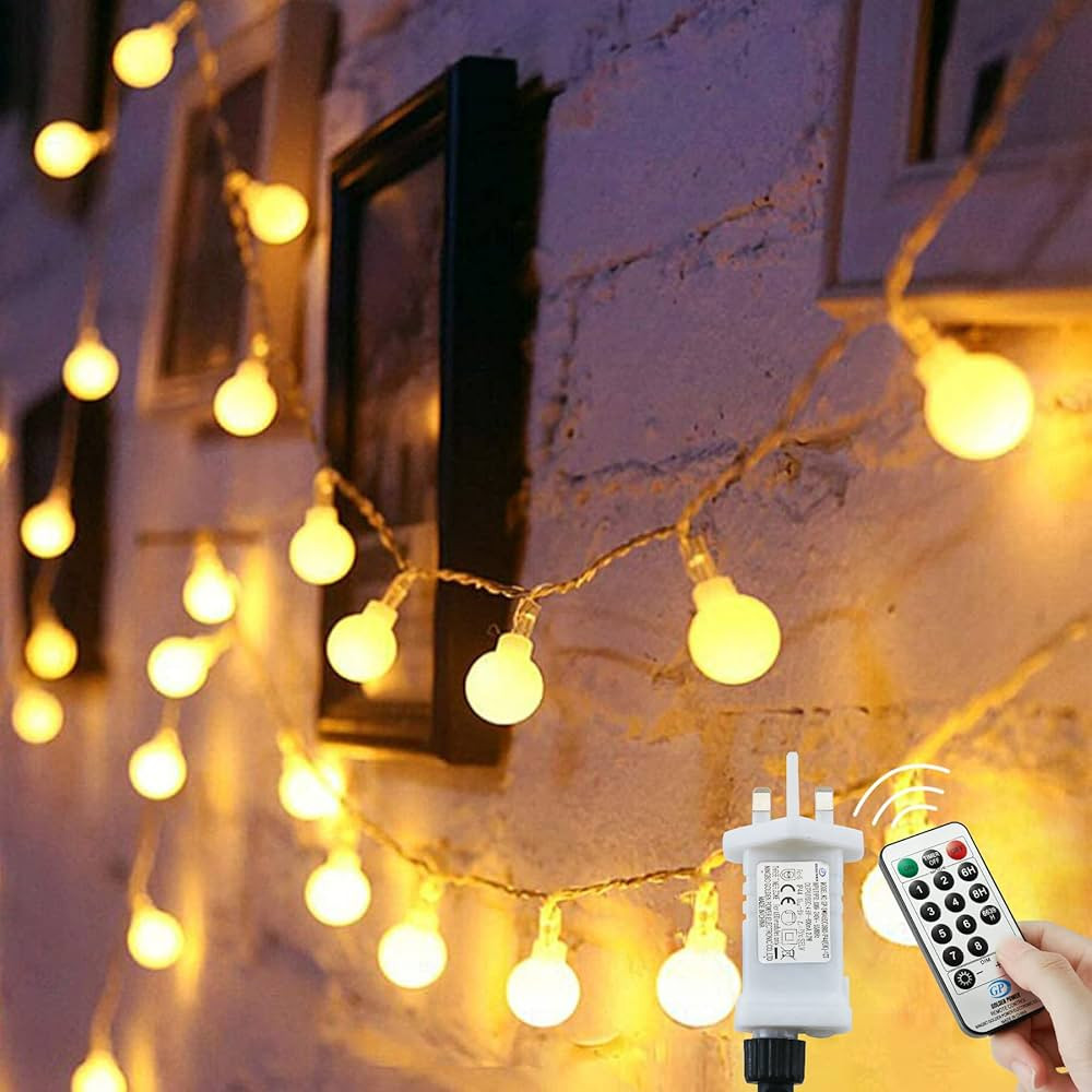 Augone 15M/49ft 120 LED Fairy Lights Plug in Powered, 8 Modes Christmas Lights Outdoor/Indoor, Ga... | Amazon (UK)