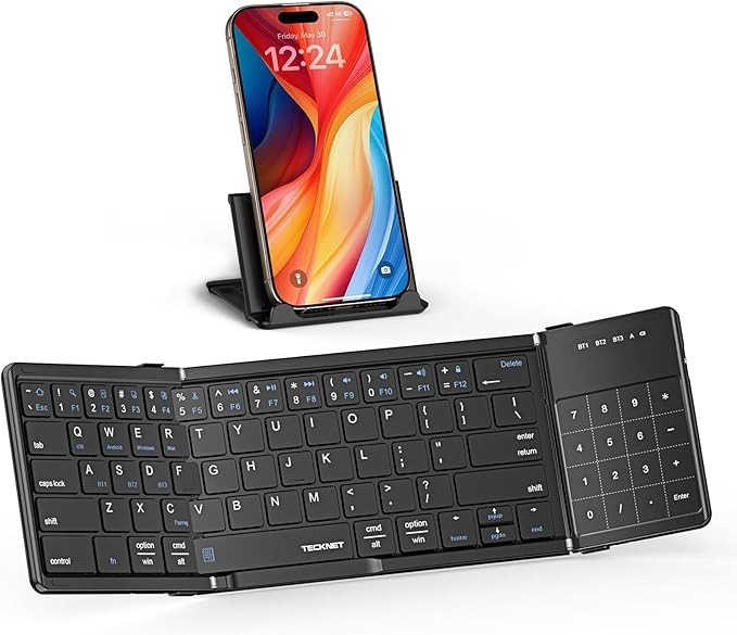 TECKNET Foldable Bluetooth Keyboard with Touchpad, Portable Folding Wireless Keyboard for iPad Ta... | Amazon (US)