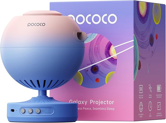 POCOCO Galaxy Star Projector for Bedroom with Replaceable Optical Film Discs, Home Planetarium Ni... | Amazon (US)