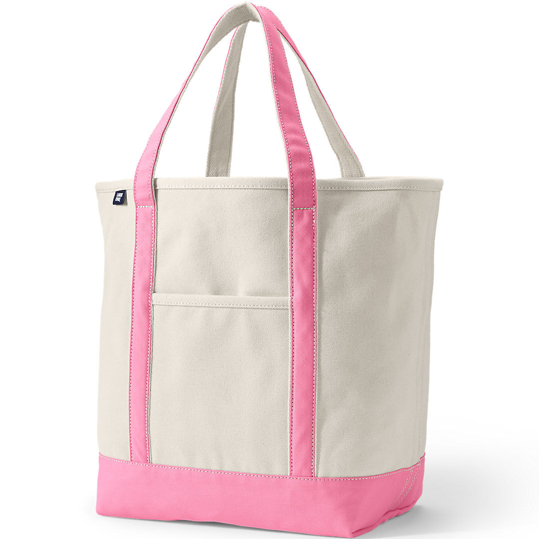 Large Natural 5 Pocket Open Top Canvas Tote Bag | Lands' End (US)