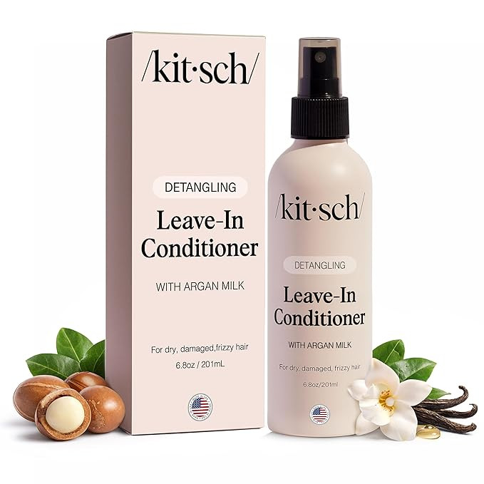 Kitsch Argan Milk Leave In Conditioner Spray – Hair Detangler Spray for Curly, Wavy, Fine, Dry ... | Amazon (US)