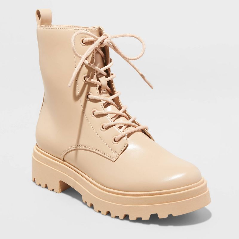 Women&#39;s Bridget Combat Boots - A New Day&#8482; Tan 8.5 | Target