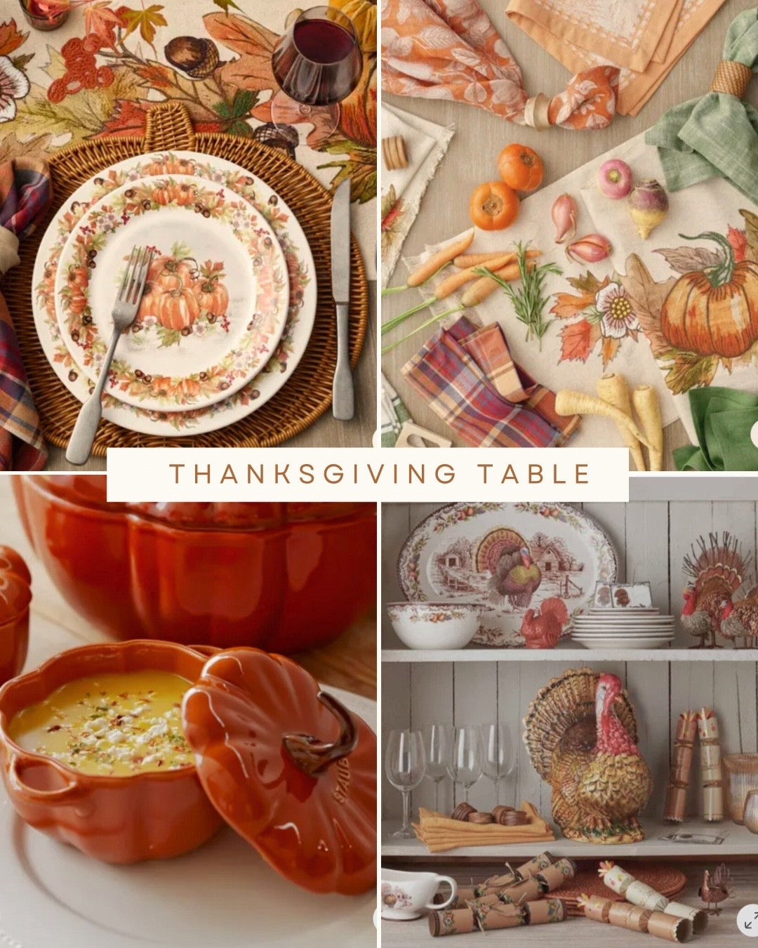Are you hosting a Thanksgiving Gathering? Create a tablescape out these pieces that wow your guests! 

#LTKSeasonal #LTKHoliday #LTKParties