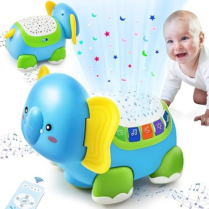 Baby Toys Musical Elephant Crawling Baby Toys with Light & Music& Projection, Infant Toy for Todd... | Amazon (US)