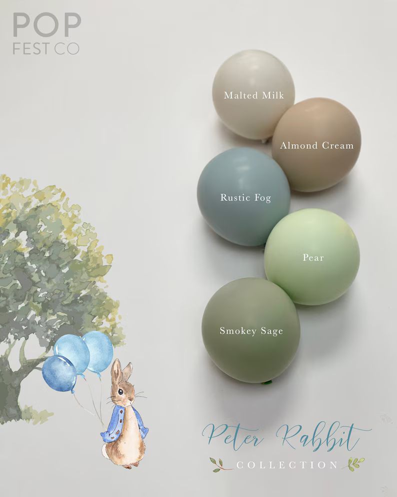 Peter Rabbit DIY Double Stuffed Balloon Arch Garland Kit Custom High Quality MATTE Colors Sage, R... | Etsy (US)