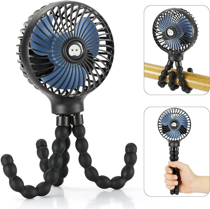 Mini Handheld Personal Portable Fan, Baby Stroller Fan, Car Seat Fan, USB or 4000mAh Battery Powe... | Amazon (US)