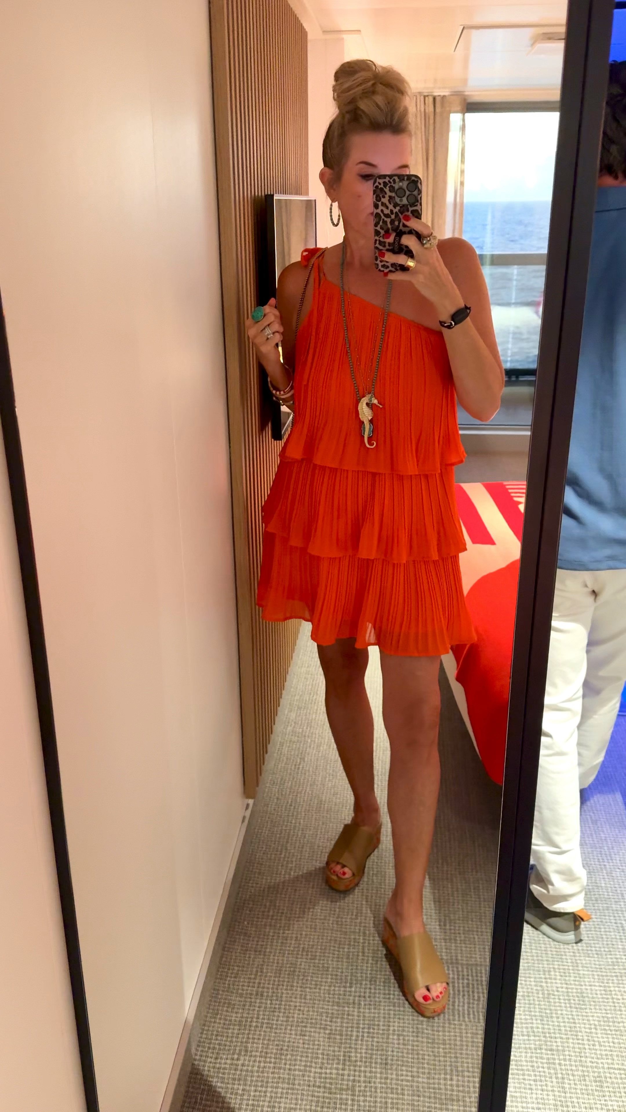 Affordable Amazon find..
This cute one shoulder 3 tiered dress I am wearing a small in orange, but it comes in several colors… cute for the holidays or wedding in another color
Dressed up..

I paired with cute coral wedges from Chicos on sale..

Jewelry is a mix of old and new turquoise and orange as well as some sea annuals and sea shells

Bag is Gucci 



#LTKFindsUnder50 #LTKStyleTip #LTKWedding