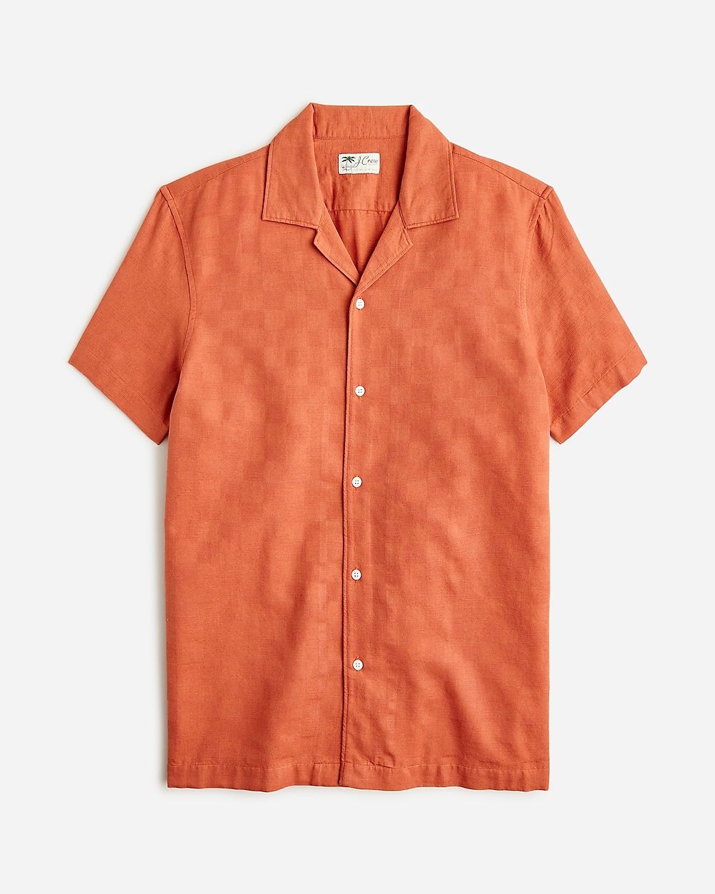 Short-sleeve textured cotton camp-collar shirt | J.Crew US