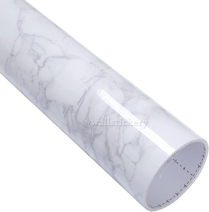 wallstickery Marble Contact Paper for Counter top Faux White Gray Granite Wallpaper Gloss self Ad... | Amazon (US)