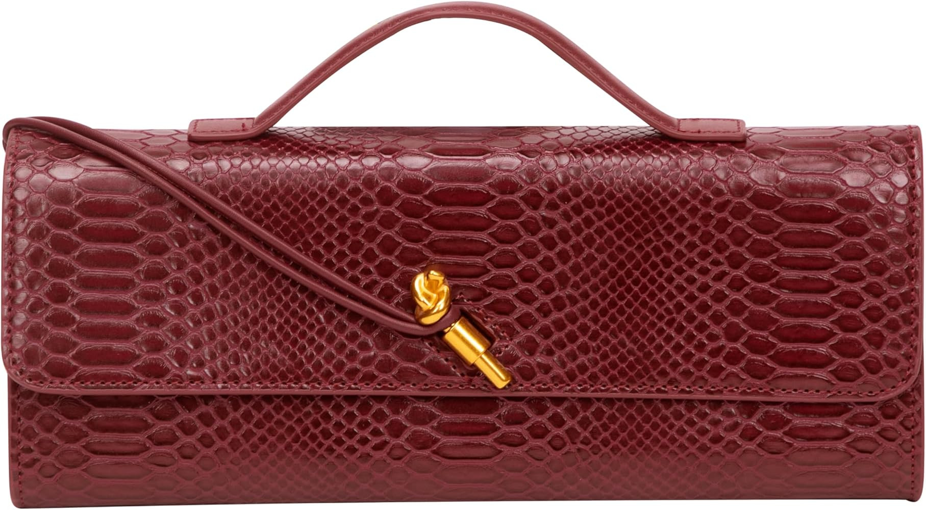 Elegant Evening Clutch Purse for Women – Structured Crocodile PU Leather Handbag for Wedding & ... | Amazon (US)