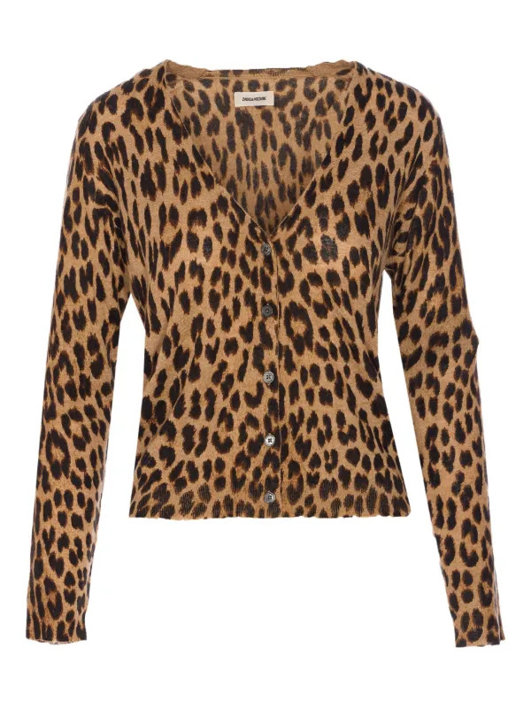 Zadig&Voltaire leopard-print Button Cardigan | Brown | FARFETCH UK | Farfetch Global